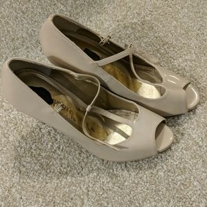 Tan platform heels